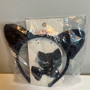 Cat & Jack Glittery Black Cat Ear Headband Set